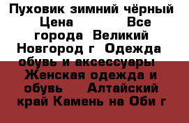 Пуховик зимний чёрный › Цена ­ 2 500 - Все города, Великий Новгород г. Одежда, обувь и аксессуары » Женская одежда и обувь   . Алтайский край,Камень-на-Оби г.